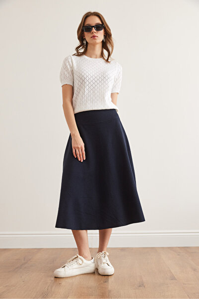 Olalook Жіноча темно-синя спідниця-банка з поясом Thessaloniki ETK19000297