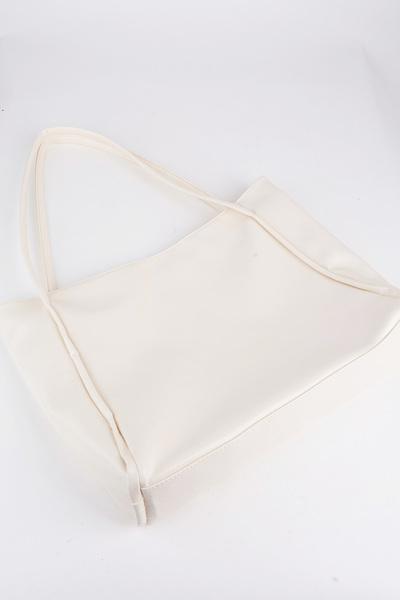 Vivaq Γυναικεία τσάντα κρέμα τσαλακωμένη από συνθετικό δέρμα μεγάλου μεγέθους με φερμουάρ και τσάντα ώμου