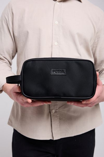 Fossil Men's Cosmetic Portfolio - Black Hand Bag, Grooming Shaving Bag, Shaving Clutch 01Fi2000