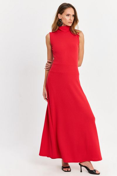 Cool & Sexy Women's Red Basic Maxi Dress Tf29