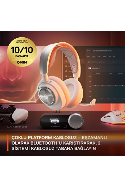 SteelSeries Arctis Nova Pro Wireless Multi-platform Gaming Kulaklık - Beyaz