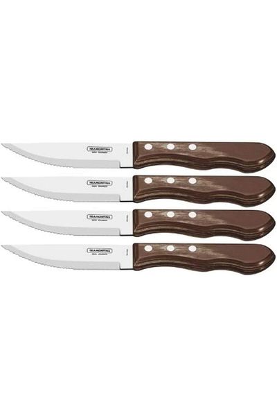TRAMONTINA Since 1911, Made In Brazil - Jumbo 4 Pieces Steak Kinife Set With Stainless Steel Blade