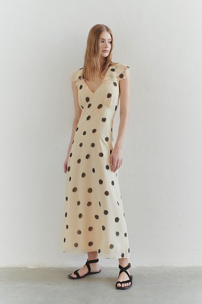 Trendyol Collection Hellgelbes Maxi-Webkleid in limitierter Auflage TWOSS25EL00519