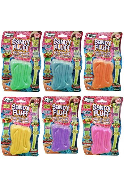 Slimy Sandy Floss Assorted Blistercard Swiss Formula for Safe, Creative Play 220 grams, 6 Different