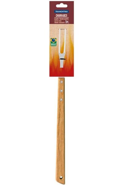TRAMONTINA Since 1911, Made In Brazil - Churrasco 46cm Stainless Steel Carving Fork With Wooden Handle