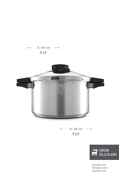 Karaca Quick And Safe Induktions-Schnellkochtopf 7 Liter