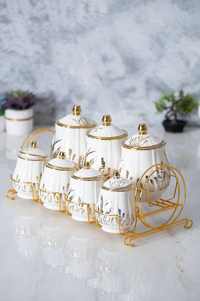 ACAR Kaı6391 - 7-Piece Jar Spice Bowl Set
