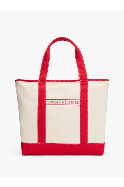 Tommy Hilfiger Th Summer Canvas Tote Stylish Design Inside