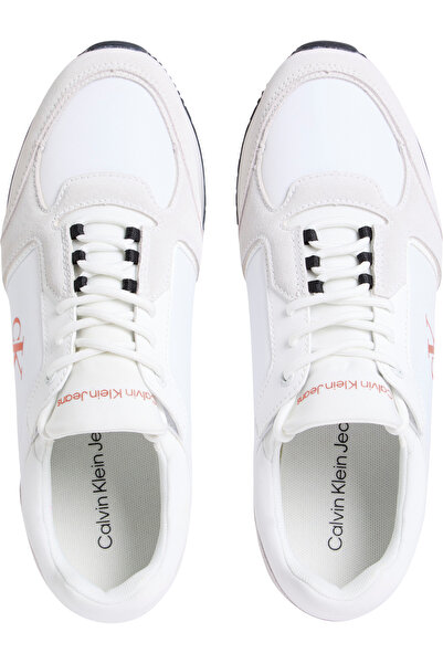 Calvin Klein Pánské tenisky s vysokou podrážkou - kožená bílo-červená barva