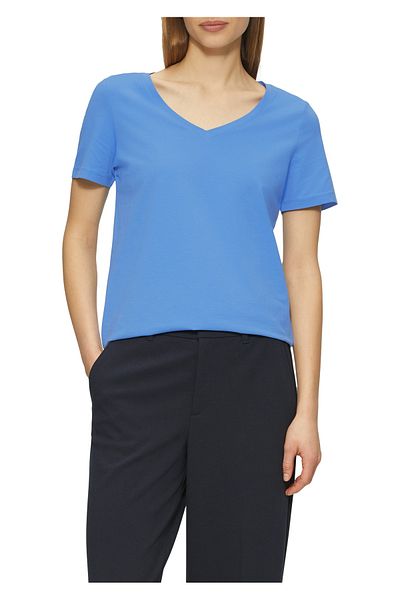 s.Oliver Jersey din bumbac elastic - decolteu în V, ocazional, amestec elastic