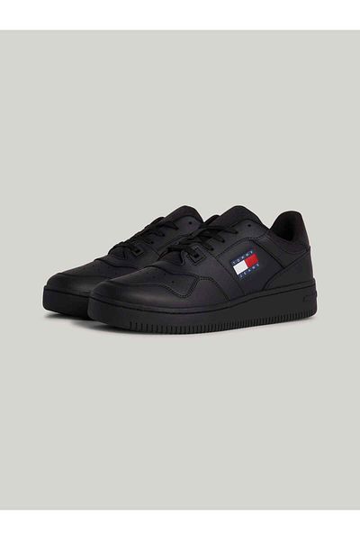 Tommy Hilfiger TJM RETRO BASKET ESS - Černé pánské tenisky
