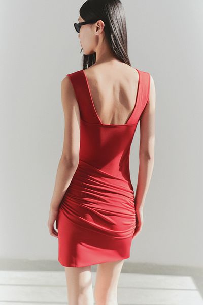 Trendyol Collection Limited Edition Low-Cut Back Midi Bodycon Stretchy Knitted Dress Twoss25El00482