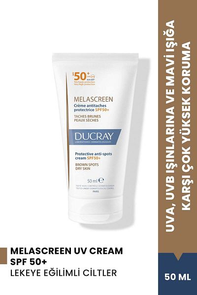 Ducray Melascreen Cream SPF50+ - 50 ml Sunscreen for Dry and Blemish Prone Skin