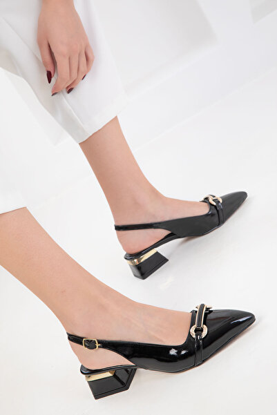 SOHO Siyah Rugan Kadın Klasik Topuklu Ayakkabı 20423