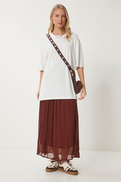 Happiness İstanbul Dámské tričko Bone Oversize Basic Modal UB00323
