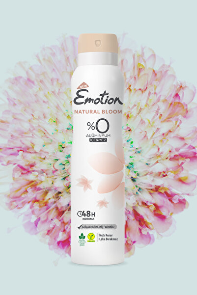 Emotion Natural Bloom Kadın Vegan Deodorant 3x150ml Hızlı Kurur, Leke Bırakmaz
