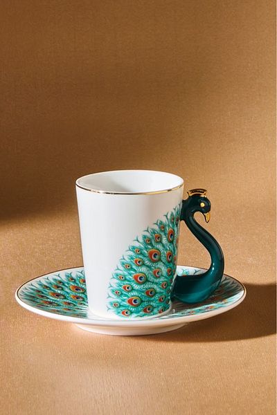 Karaca Peacock 2-Person Coffee Cup - 90 ml