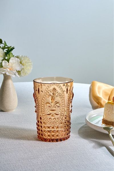 Karaca Orange Moise Water Glass - Acrylic, 400 ml