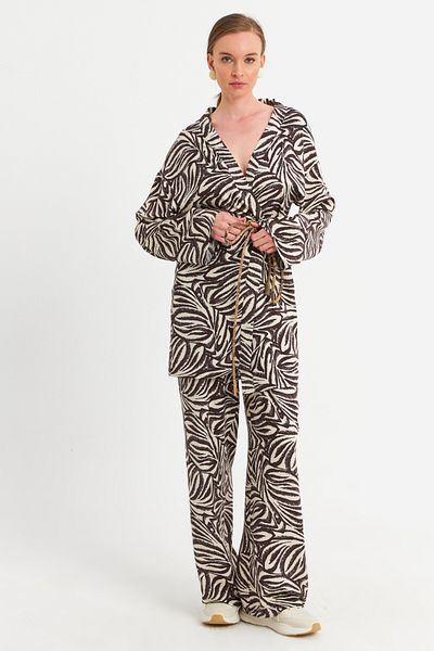 Cool & Modest Women's Ecru-Brown Bottom Top Set Mgç202