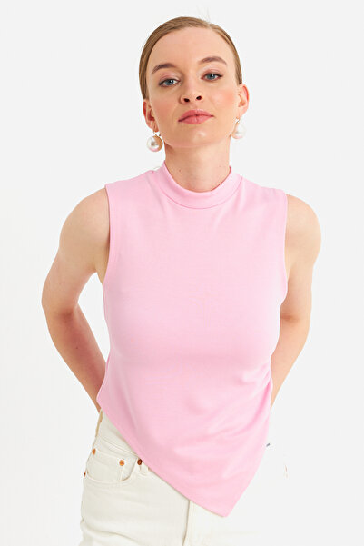 Cool & Sexy Bluză crop fără mâneci roz ZH07 Bluză crop fără mâneci roz pentru femei