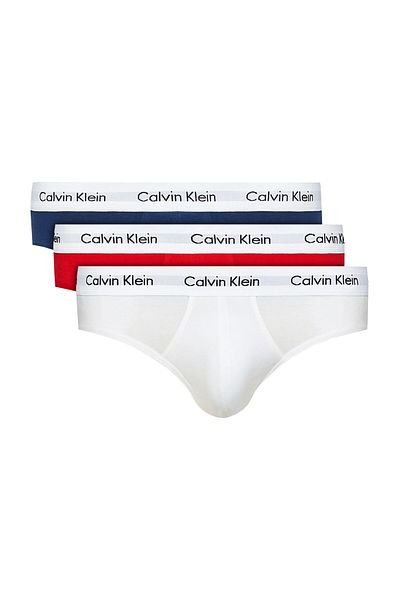 Calvin Klein Herren-Boxershorts mit Markenlogo und Gummiband in Weiß-Marineblau-Rot, geeignet für den täglichen Gebrauch 0000u2661g-ı03