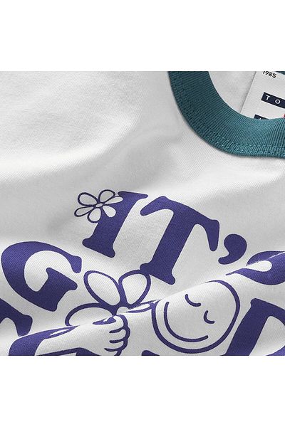 Tommy Jeans T-Shirt, for Women, Round Neck, Short Drop, Short Sleeves, Multicolor, with Logo