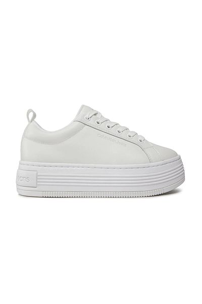 Calvin Klein Damen-Sneaker mit Calvin-Klein-Logo, Plateau-Absatz, bequeme Sohle, geeignet für den täglichen Gebrauch, Schwarz-Weiß
