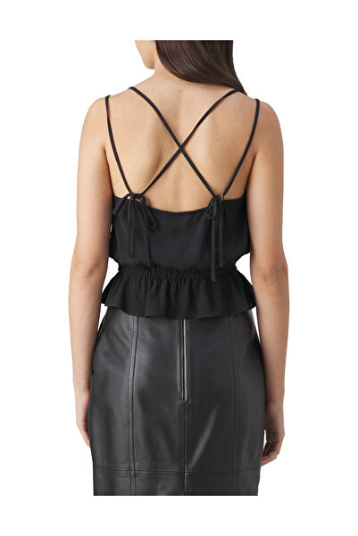 Tommy Jeans Tank Top, for Women, V-Neck, Solid Color, Embroidered Logo