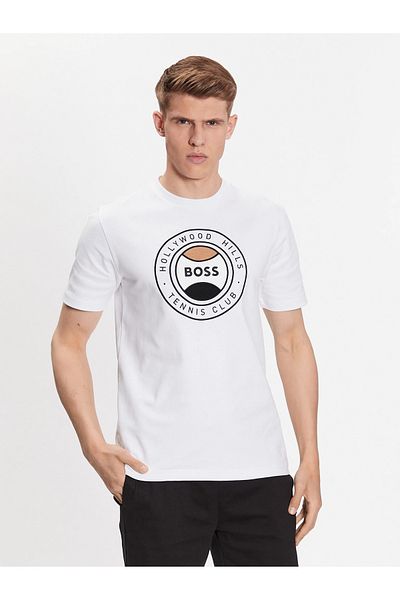 BOSS Bílé tričko pro dospělé
