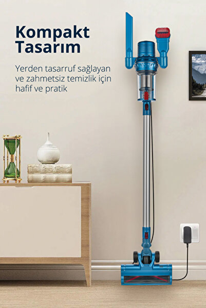 Kiwi Kvc-4041 Şarjlı Lityum Pilli Bldc Motor 2'si 1 Arada El Süpürgesi ve Dik süpürge