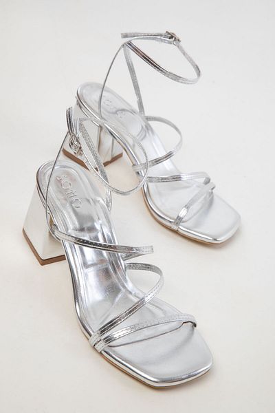 SOHO Silberne Damen Schuhe mit klassischem Absatz 20317
