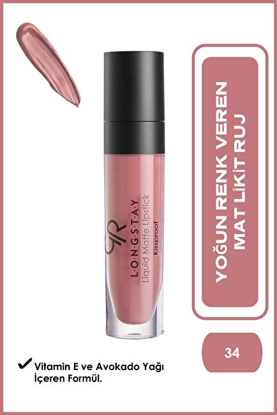 Golden Rose Longstay Liquid Matte Lipstick 34 Avokado Yağlı Kalıcı Likit Mat Ruj 5,5 ml