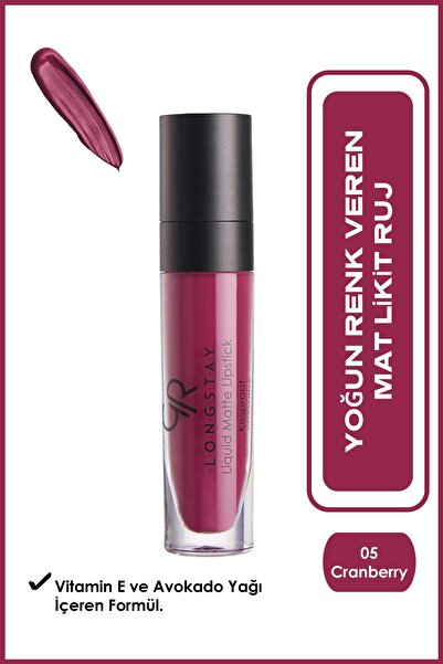 Golden Rose Longstay Liquid Matte Lipstick 05 Avokado Yağlı Kalıcı Likit Mat ...