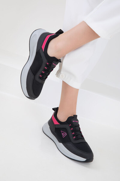 SOHO Czarno-fuksjowe trampki damskie 20438