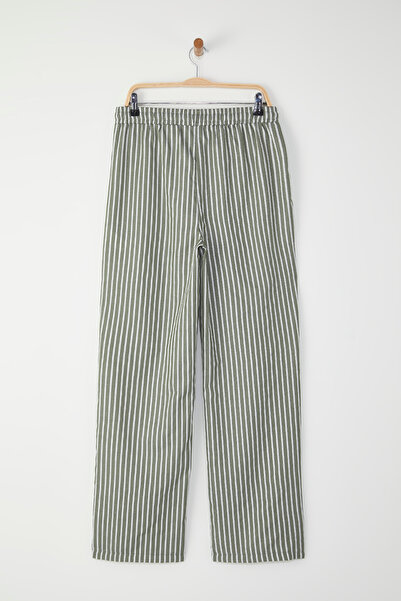 Trendyol Collection Wide Fit Khaki Woven Pants Pajamas Tmnss25Pj00000