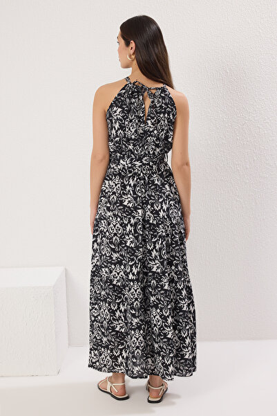 Trendyol Collection Multicolor Belted Shift Halter Neck Shally Maxi Woven Dress Twoss24El00872