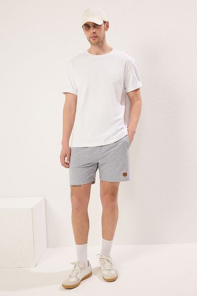 Trendyol Collection Σκούρο μπλε-γκρι μελανζέ 2 τεμαχίων κανονική/κανονική κοπή δερμάτινο σορτς & βερμούδες TMNSS25SR00041