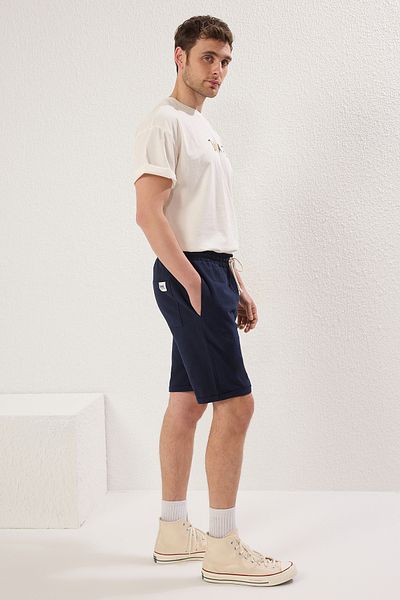 Trendyol Collection Темно-сині шорти та бермуди Linen Look Regular / Normal Fit 100% бавовна TMNSS23SR00030