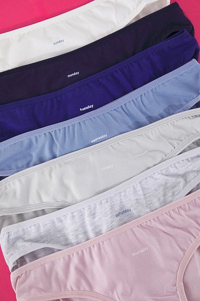 Trendyol Collection Blaue 7er-Pack klassische Baumwollstrickhöschen mit Zwiebeln THMAW25KU00030