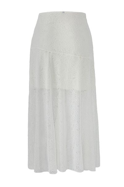 Edit by Trendyol White Lace Detailed Knitted Skirt Tedss25Et00003