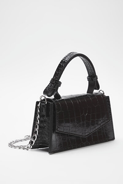 TRENDYOL SHOES Чорна текстурована жіноча міні-міська сумка-кросбоді TWOAW25OC00001