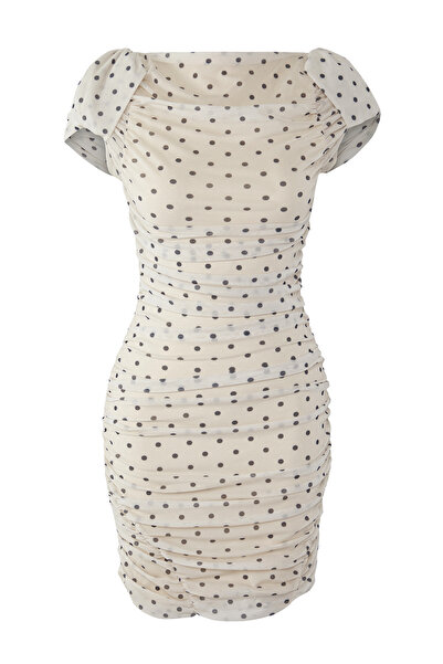 Trendyol Collection Limited Edition Multicolor Polka Dot Mini Lined Tulle Evening Dress Night Graduation Dress Tprss25El00283