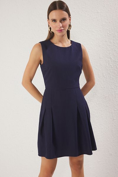 Trendyol Collection Indigoblaues, gerades A-Linien-Minikleid TWOSS25EL00185