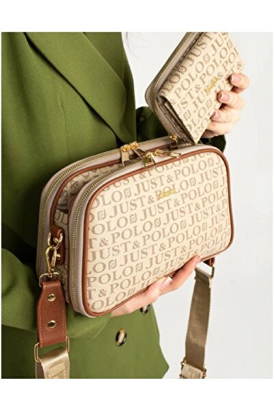 Just Polo حقيبة كتف ومحفظة نسائية مكونة من 4 أقسام من JustPolo tyc1akfct4023