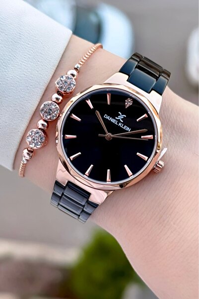 Daniel Klein Kasası Bakır Kordonu Siyah Renk 2 Yıl Garantili Kadın Kol Saati Ve Bileklik
