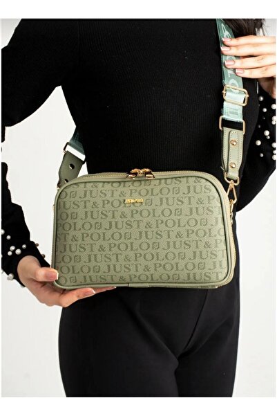 Just Polo حقيبة كتف ومحفظة نسائية مكونة من 4 أقسام من JustPolo tyc1akfct4023