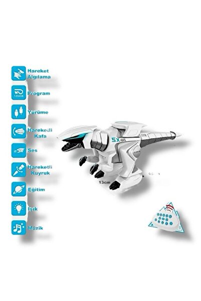SAZE G17 Kutulu Uzaktan Kumandalı Full Fonksiyon Şarjlı Etkileşimli Işıklı, Müzikli Robot Dinozor