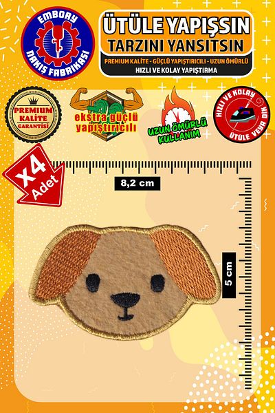 Embory Patch de armă care se potrivește și câine drăguț (4 bucăți) Patch de broderie