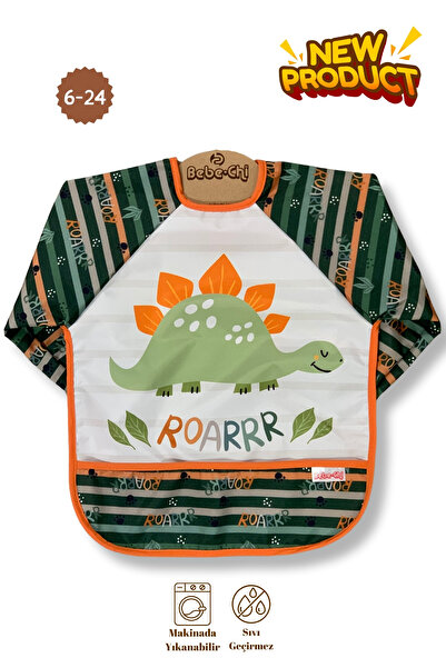 Bebechi مريلة أطفال بأكمام طويلة وجيب من عمر 6 إلى 24 شهرًا