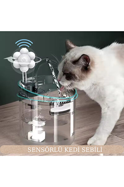 TrendStore Hareket Sensörlü Kedi Köpek Için Usb Otomatik Su Pınarı Ultra Sess...